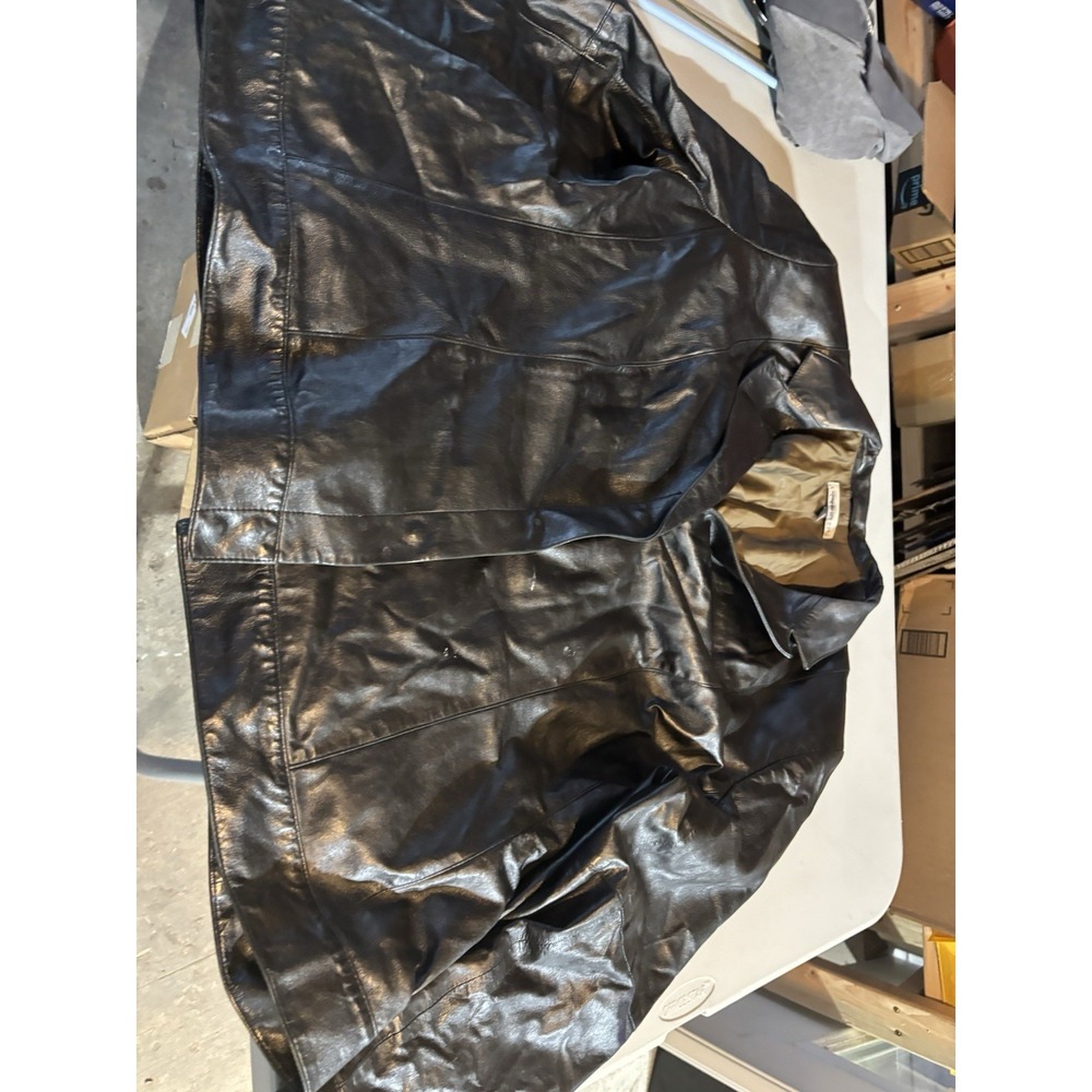 Anne‎ Klein Coat Black Leather Jacket Size 20W
